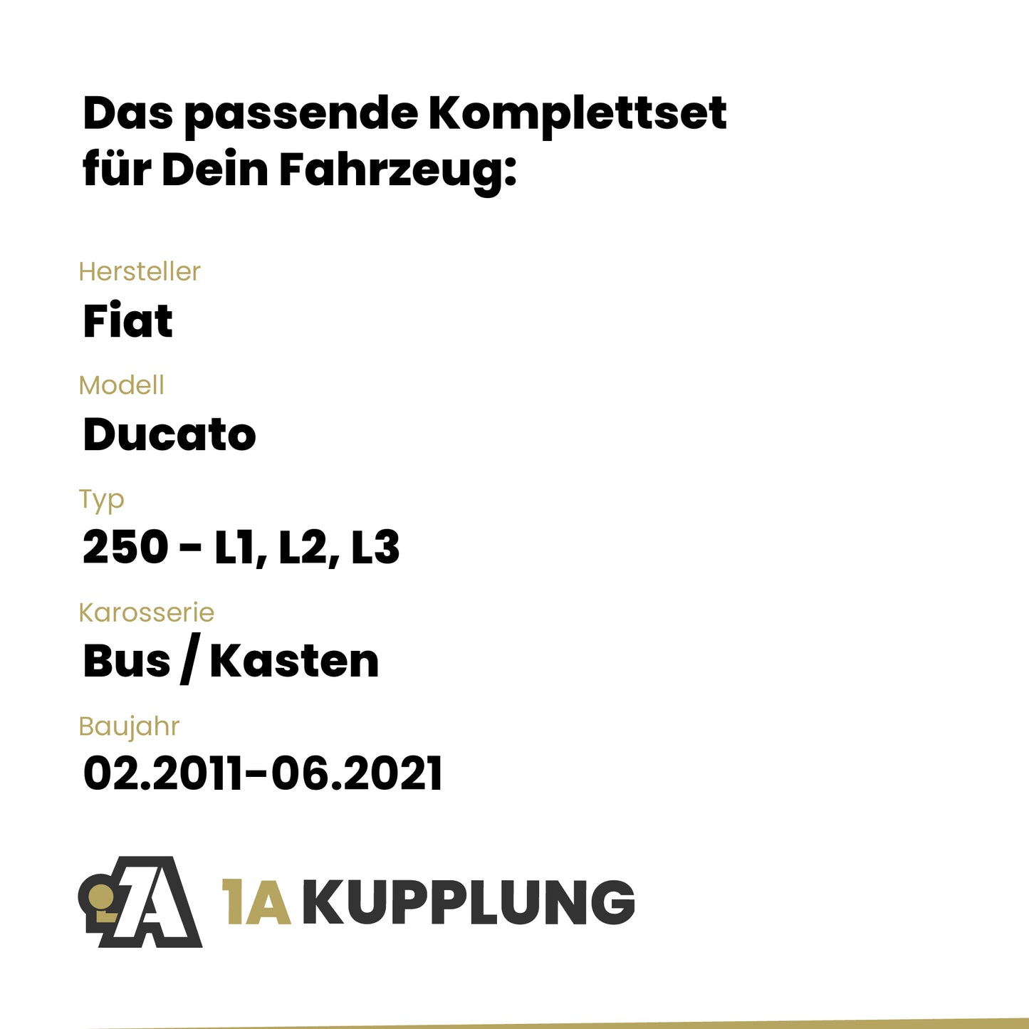 Fiat Ducato Bus / Kasten 02.2011-06.2021 250 - L1, L2, L3 BRiNK Anhängerkupplung mit JAEGER Elektrosatz