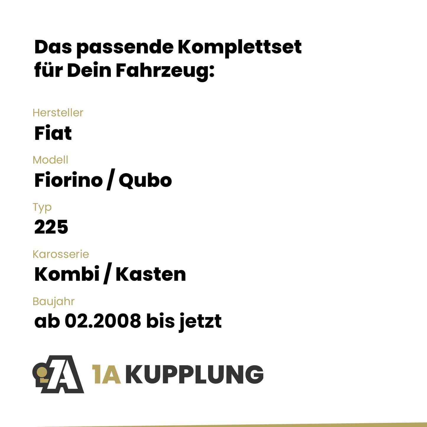 Fiat Fiorino / Qubo Kombi / Kasten ab 02.2008 225 BRiNK Anhängerkupplung mit JAEGER Elektrosatz