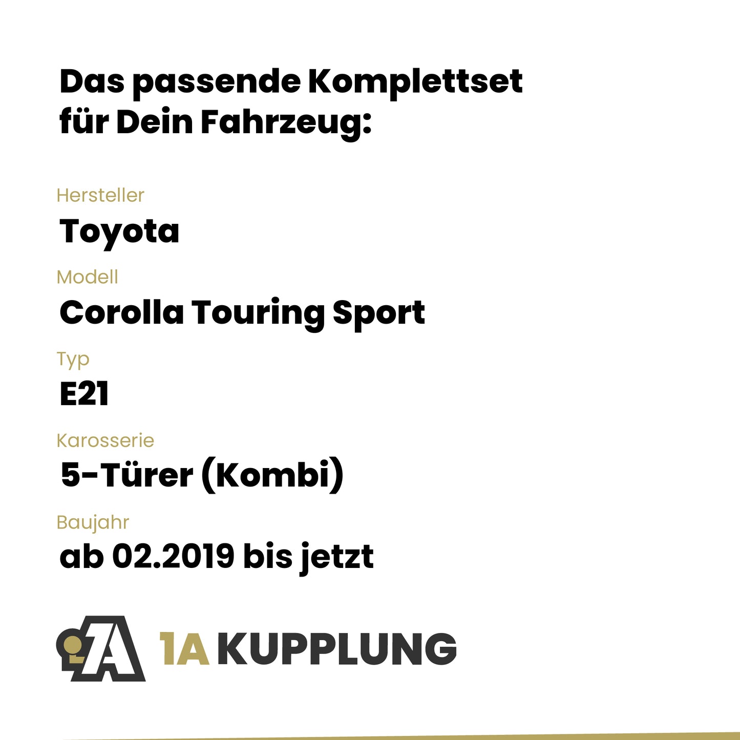 Toyota Corolla Touring Sport 5-Türer (Kombi) ab 05.2022 E21 BRiNK Anhängerkupplung mit JAEGER Elektrosatz
