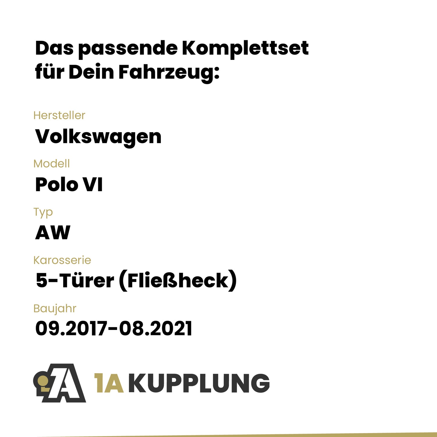 VW Polo VI 5-Türer (Fließheck) 09.2017-08.2021 AW BRiNK Anhängerkupplung mit JAEGER Elektrosatz