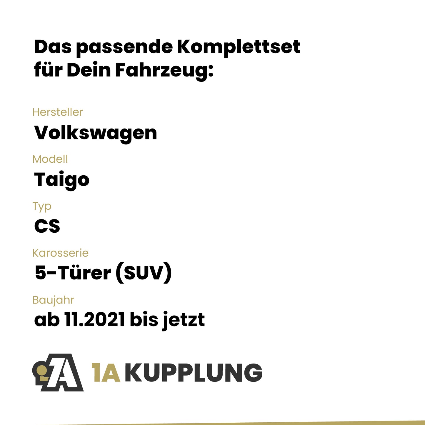 VW Taigo 5-Türer (SUV) ab 11.2021 CS BRiNK Anhängerkupplung mit JAEGER Elektrosatz