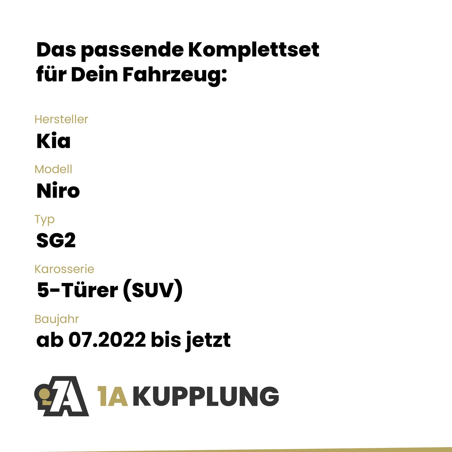Kia Niro 5-Türer (SUV) ab 07.2022 SG2 ORIS Anhängerkupplung mit JAEGER Elektrosatz