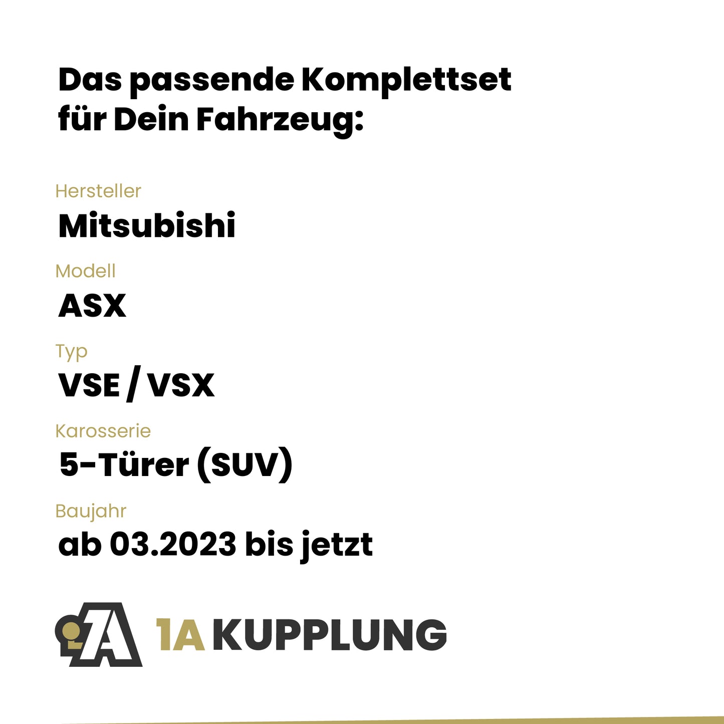 Mitsubishi ASX 5-Türer (SUV) 03.2023-06.2024 VSE / VSX ORIS Anhängerkupplung mit JAEGER Elektrosatz