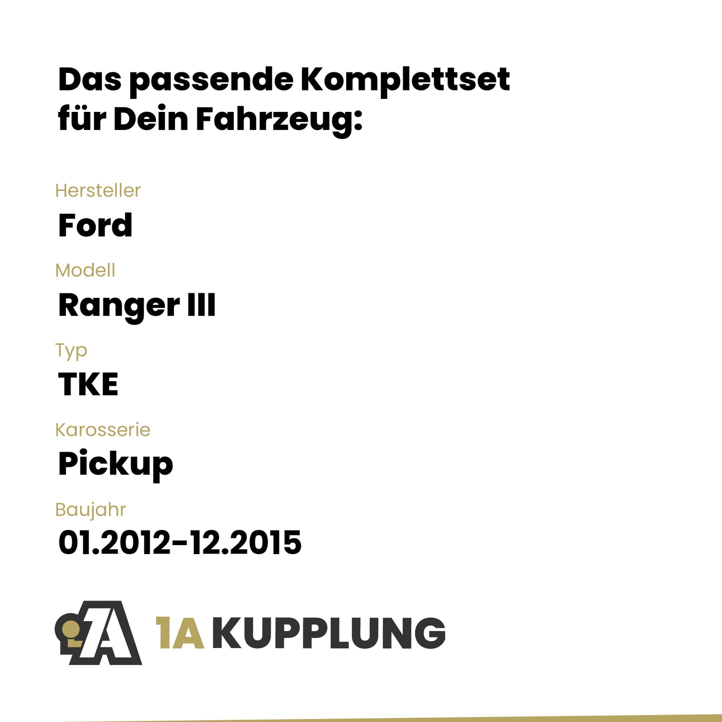 Ford Ranger III Pickup 01.2012-12.2015 TKE BRiNK Anhängerkupplung mit JAEGER Elektrosatz