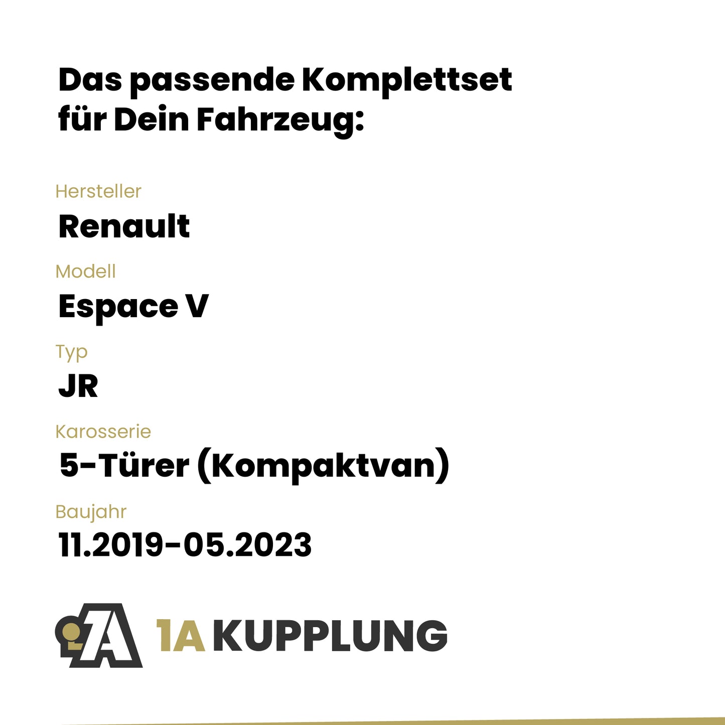 Renault Espace V 5-Türer (Kompaktvan) 11.2019-05.2023 JR ORIS Anhängerkupplung mit JAEGER Elektrosatz