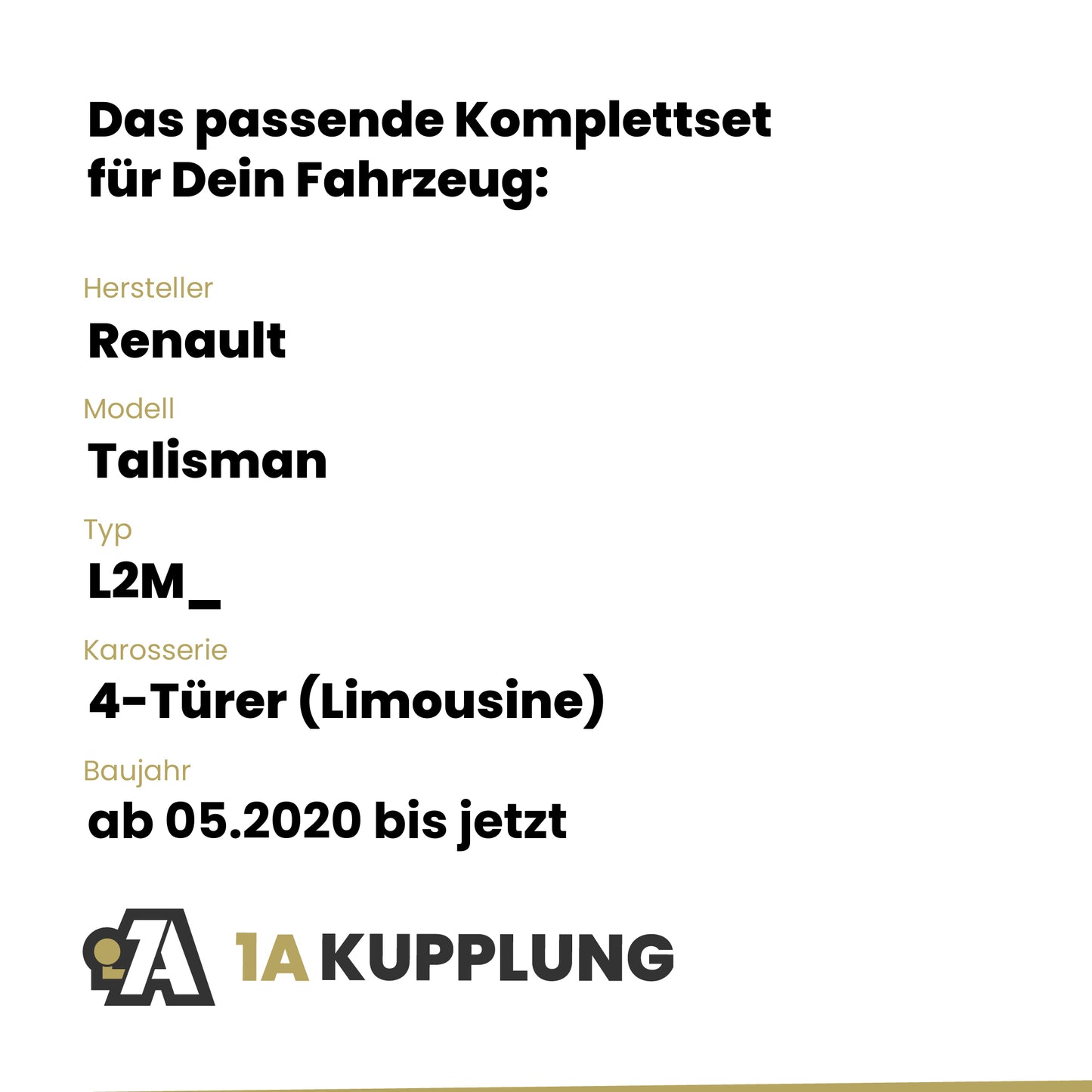 Renault Talisman 4-Türer (Limousine) ab 05.2020 L2M_ ORIS Anhängerkupplung mit JAEGER Elektrosatz