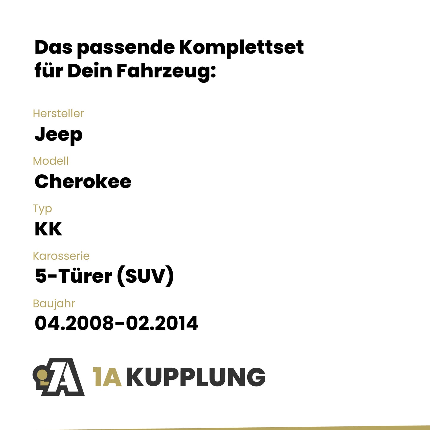 Jeep Cherokee 5-Türer (SUV) 04.2008-10.2013 KK BRiNK Anhängerkupplung mit JAEGER Elektrosatz