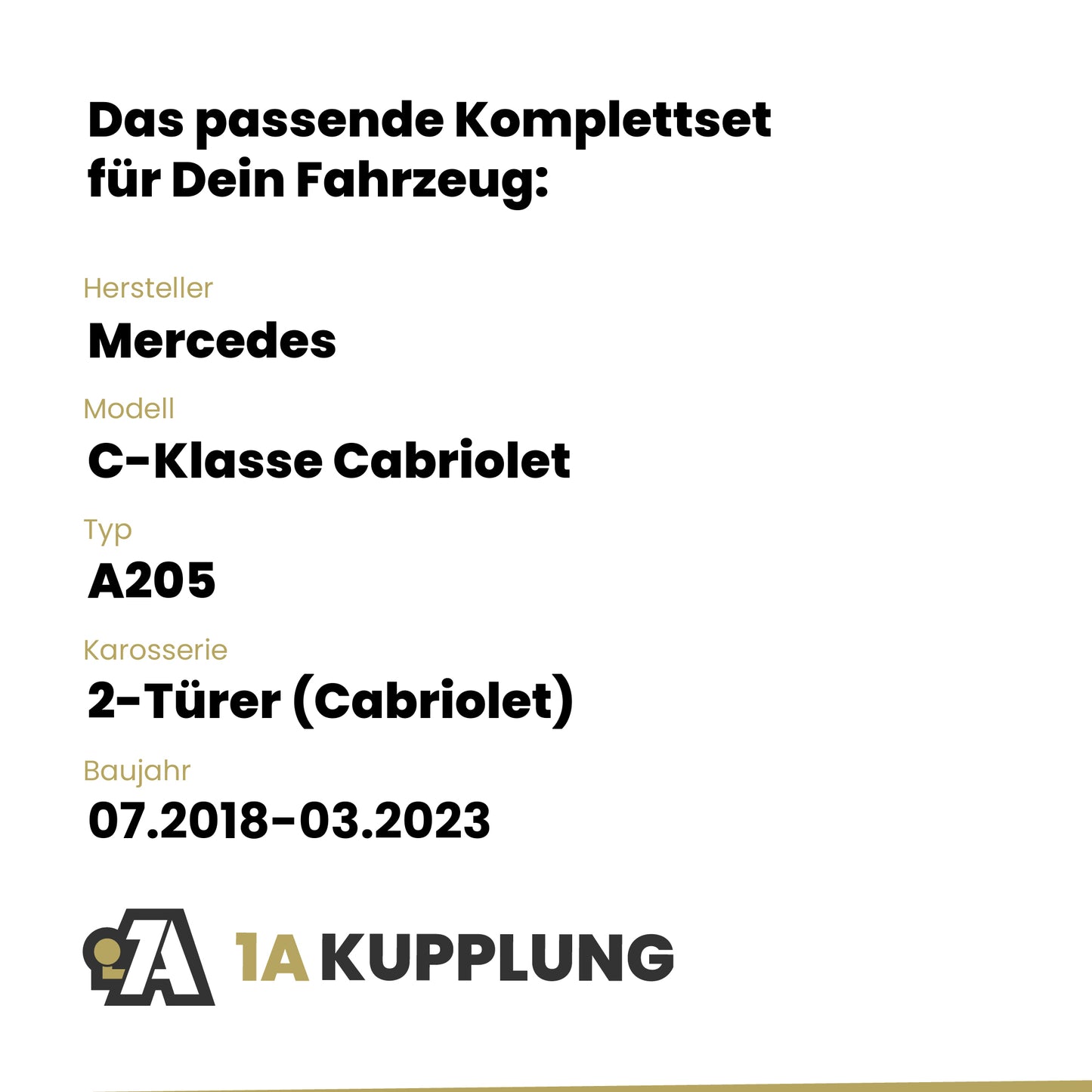 Mercedes C-Klasse Cabriolet 2-Türer (Cabriolet) 07.2018-03.2023 A205 ORIS Anhängerkupplung mit JAEGER Elektrosatz