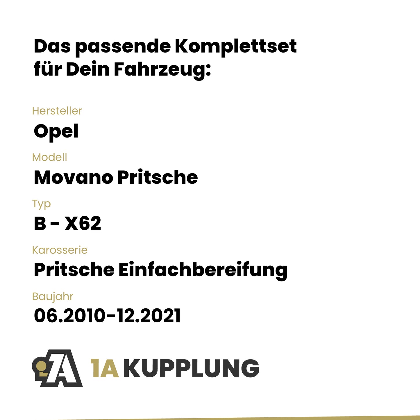 Opel Movano Pritsche Pritsche Einfachbereifung 06.2010-12.2021 B - X62 Westfalia-Automotive mit JAEGER Elektrosatz