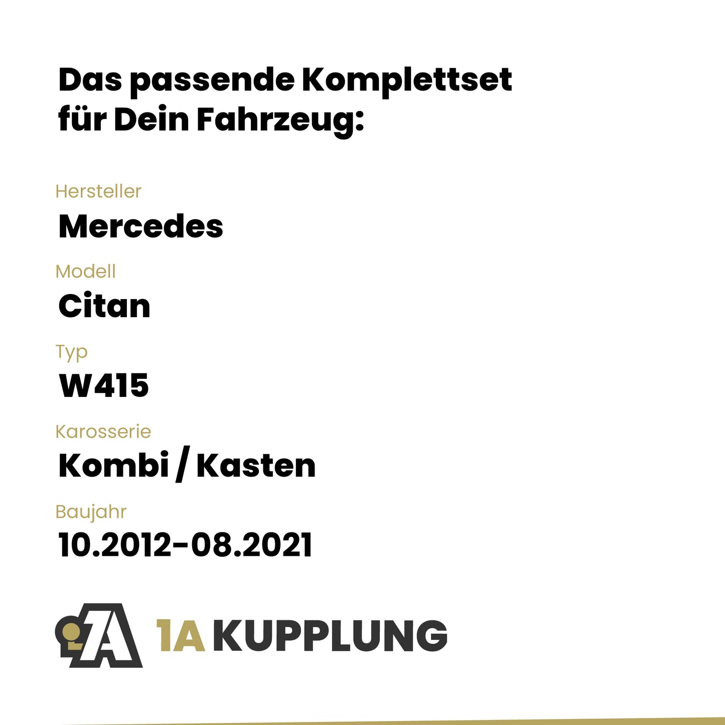 Mercedes Citan Kombi / Kasten 10.2012-08.2021 W415 BRiNK Anhängerkupplung mit JAEGER Elektrosatz