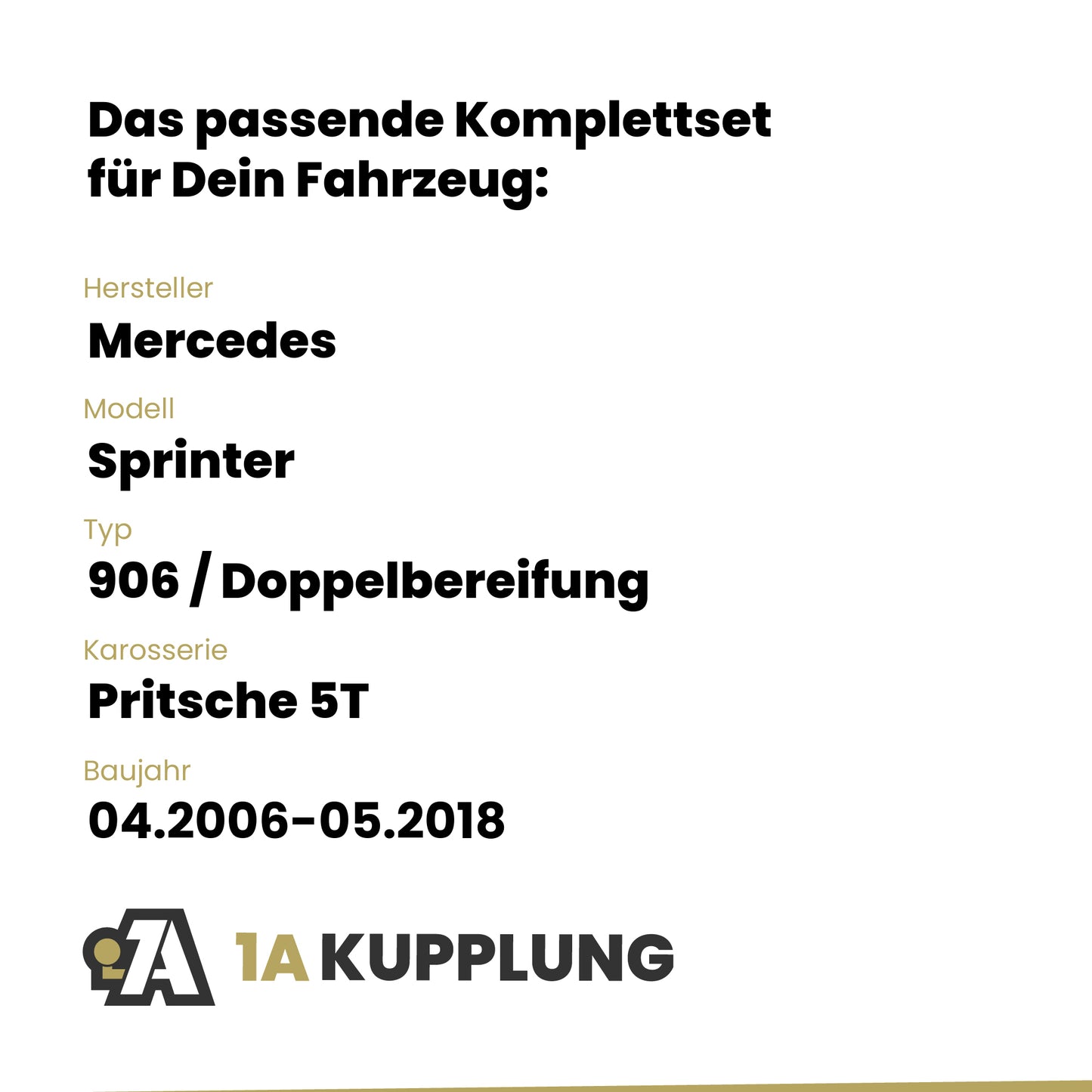 Mercedes Sprinter Pritsche 5T 04.2006-05.2018 906 / Doppelbereifung BRiNK Anhängerkupplung mit JAEGER Elektrosatz