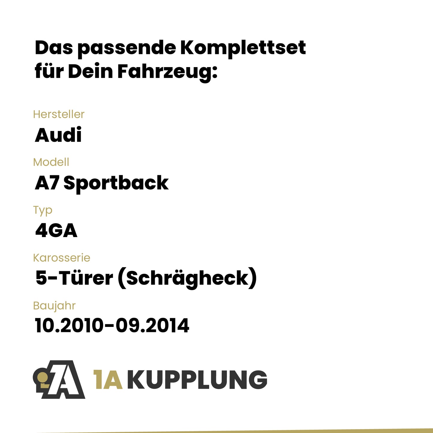 Audi A7 Sportback 5-Türer (Schrägheck) 10.2010-09.2014 4GA BRiNK Anhängerkupplung mit JAEGER Elektrosatz