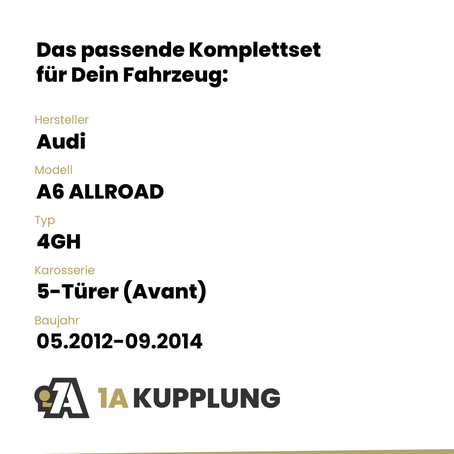 Audi A6 ALLROAD 5-Türer (Avant) 05.2012-09.2014 4GH BRiNK Anhängerkupplung mit JAEGER Elektrosatz