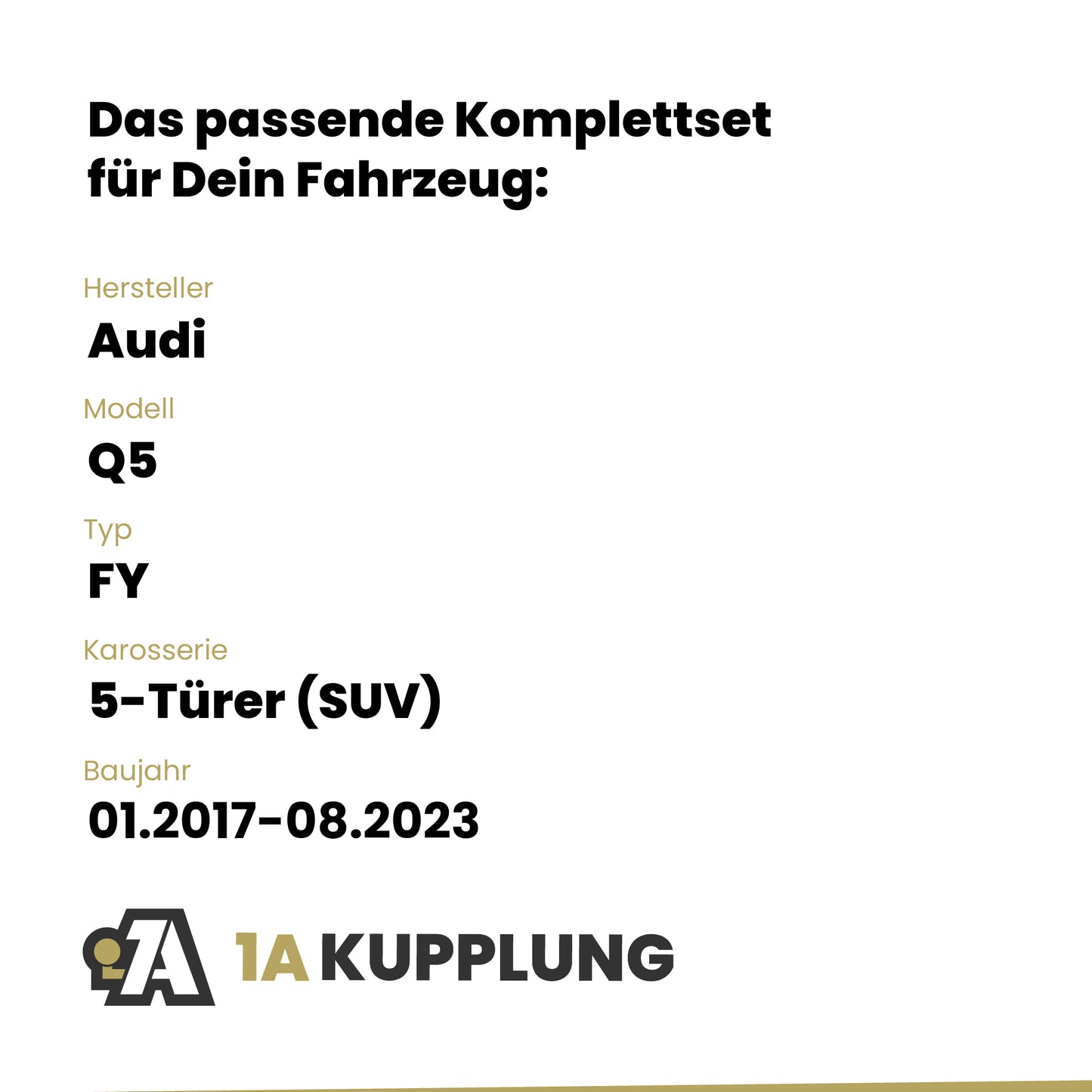 Audi Q5 5-Türer (SUV) 01.2017-08.2023 FY BRiNK Anhängerkupplung mit JAEGER Elektrosatz