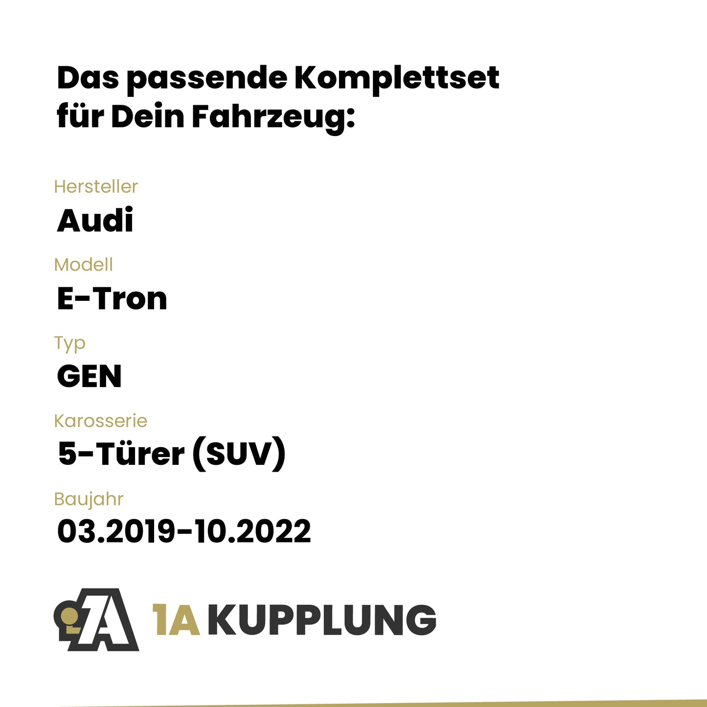 Audi E-Tron 5-Türer (SUV) 03.2019-10.2022 GEN BRiNK Anhängerkupplung mit JAEGER Elektrosatz
