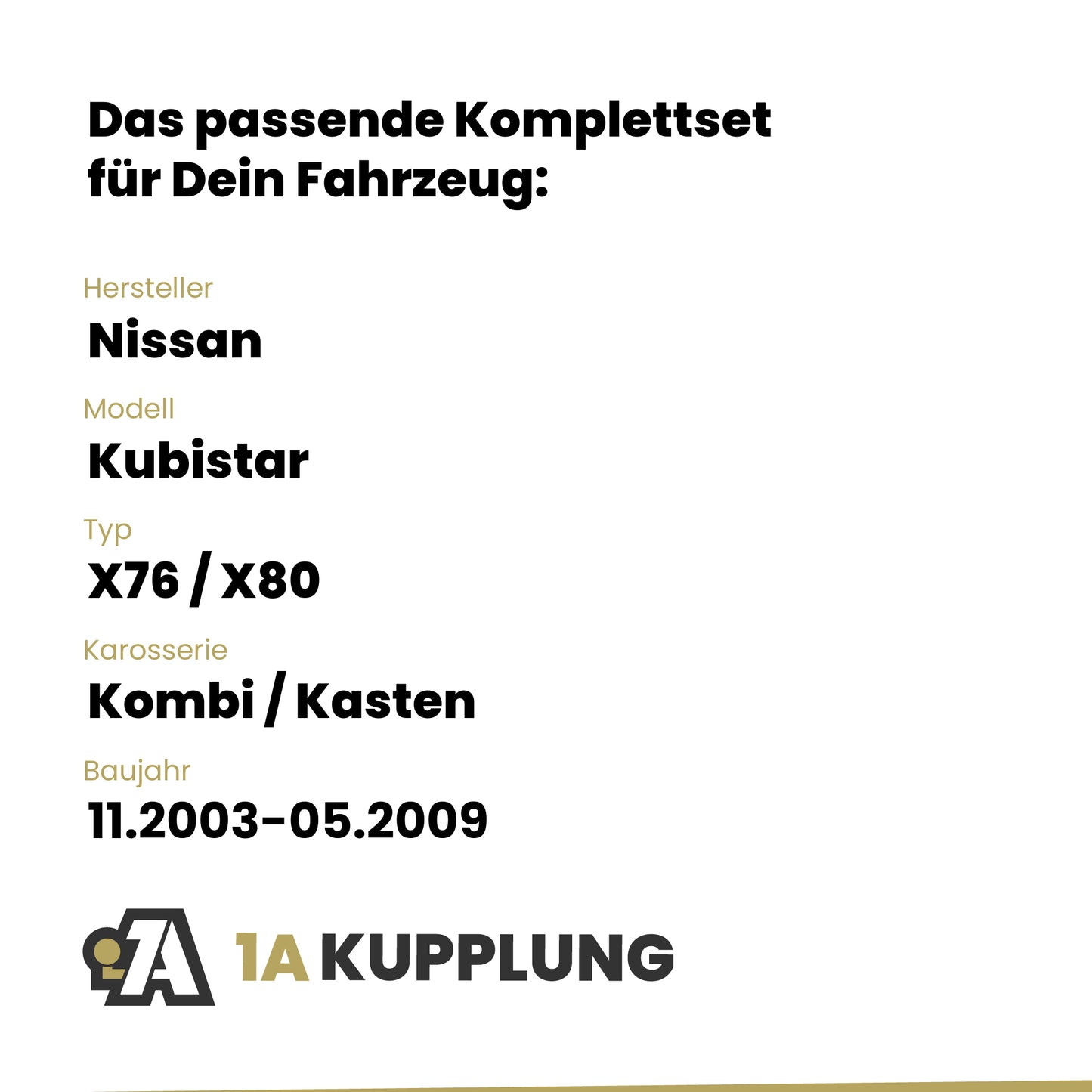 Nissan Kubistar Kombi / Kasten 11.2003-05.2009 X76 / X80 BRiNK Anhängerkupplung mit JAEGER Elektrosatz