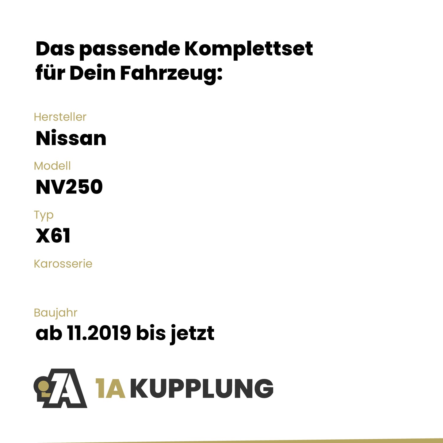 Nissan NV250 ab 11.2019 X61 BRiNK Anhängerkupplung mit JAEGER Elektrosatz