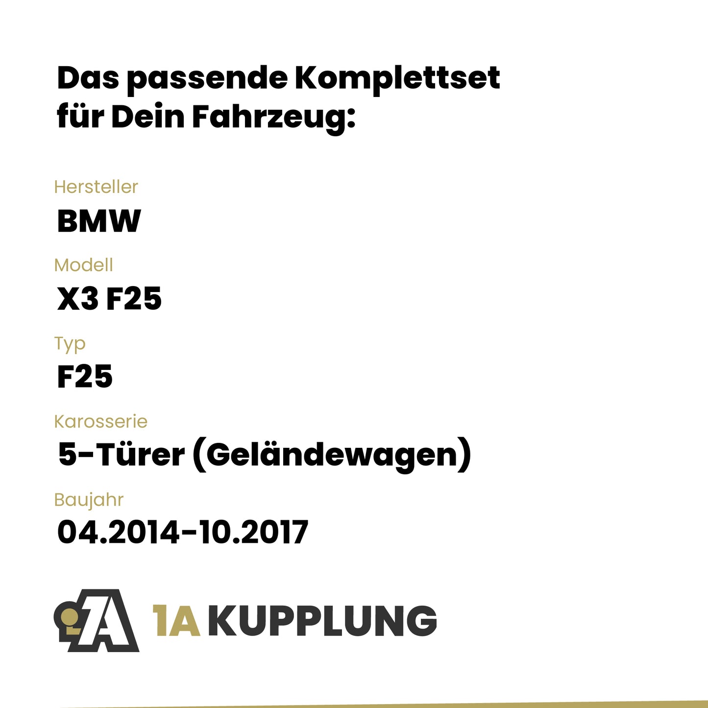 BMW X3 F25 5-Türer (Geländewagen) 04.2014-10.2017 F25 BRiNK Anhängerkupplung mit JAEGER Elektrosatz