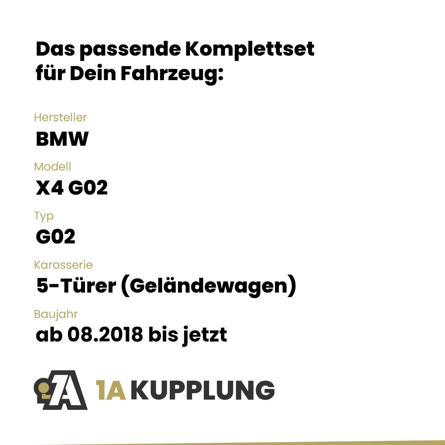 BMW X4 G02 5-Türer (Geländewagen) ab 08.2018 G02 BRiNK Anhängerkupplung mit JAEGER Elektrosatz