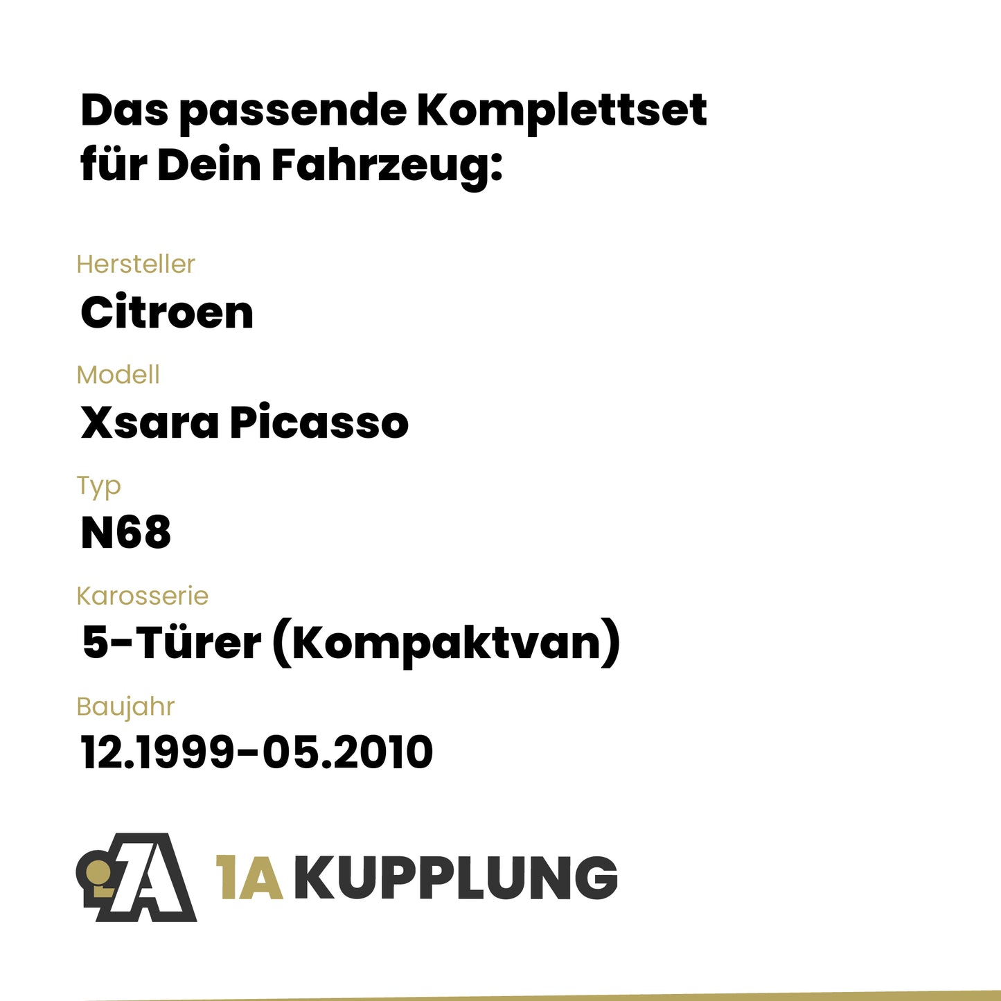 Citroen Xsara Picasso 5-Türer (Kompaktvan) 12.1999-05.2010 N68 BRiNK Anhängerkupplung mit JAEGER Elektrosatz