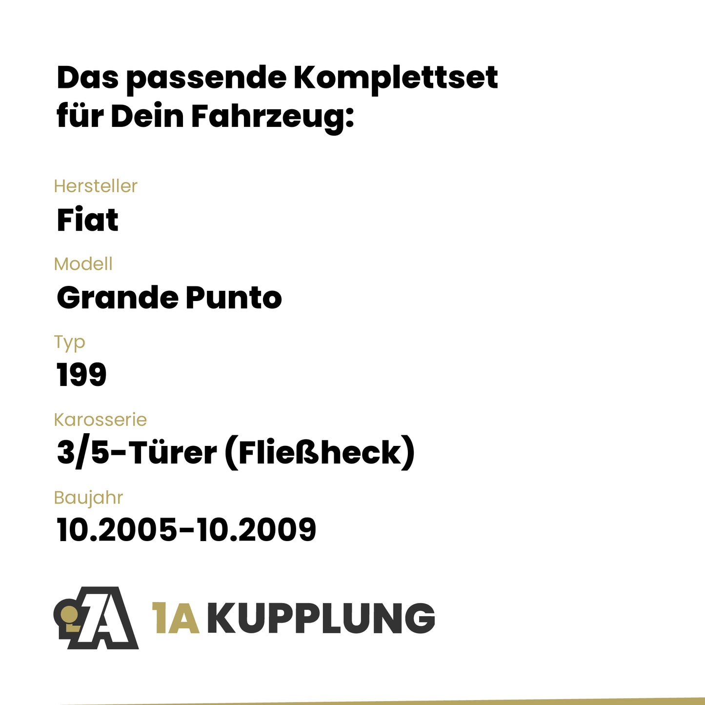 Fiat Grande Punto 3/5-Türer (Fließheck) 10.2005-10.2009 199 BRiNK Anhängerkupplung mit JAEGER Elektrosatz