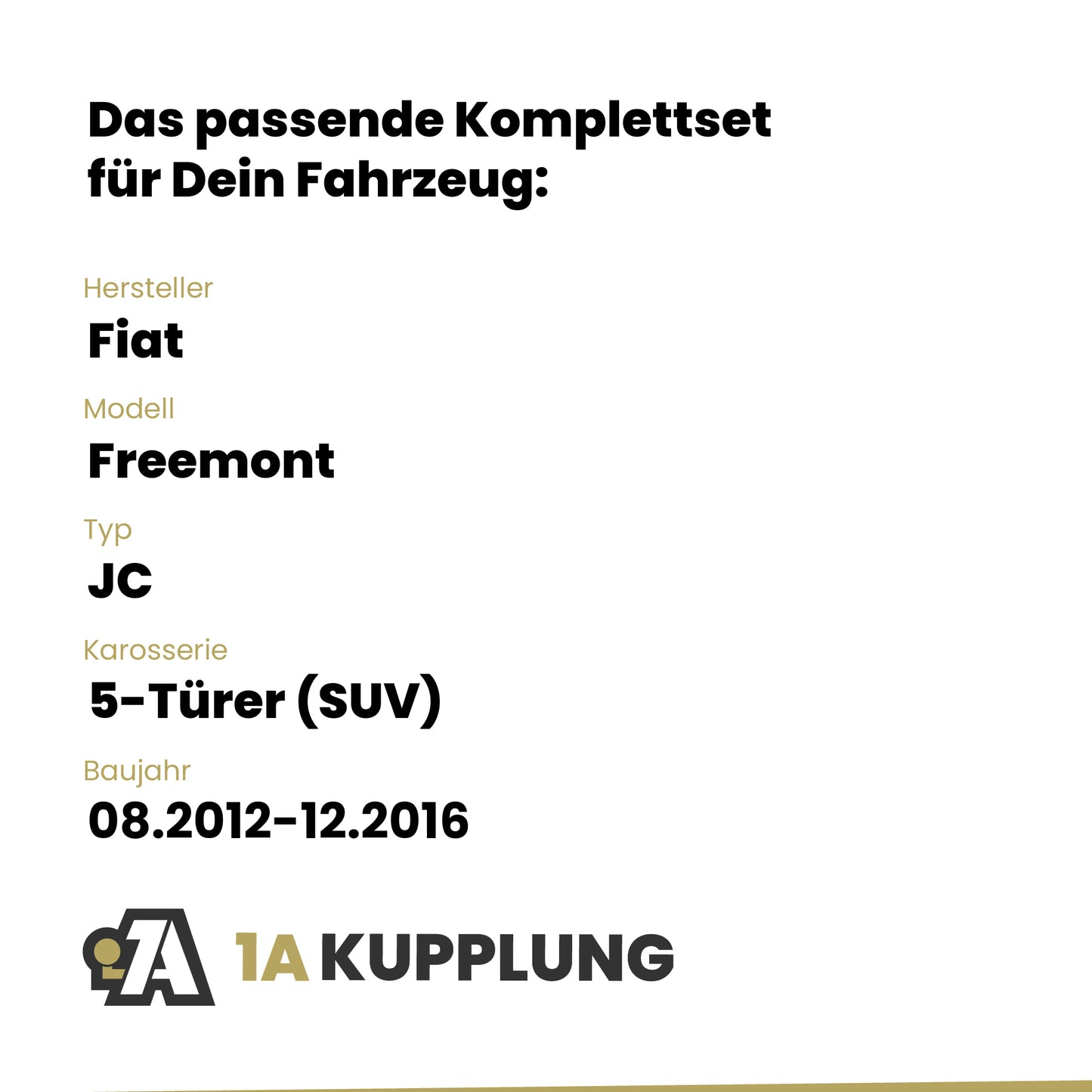 Fiat Freemont 5-Türer (SUV) 08.2012-12.2016 JC BRiNK Anhängerkupplung mit JAEGER Elektrosatz