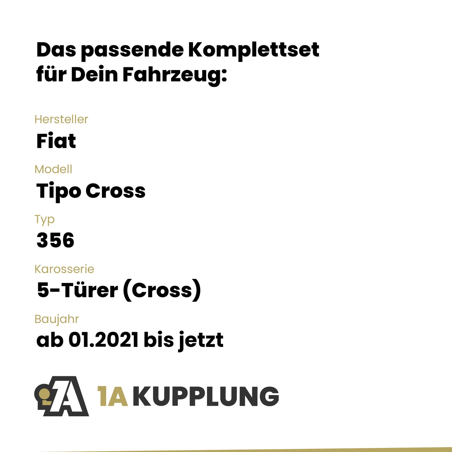 Fiat Tipo Cross 5-Türer (Cross) ab 01.2021 356 BRiNK Anhängerkupplung mit JAEGER Elektrosatz