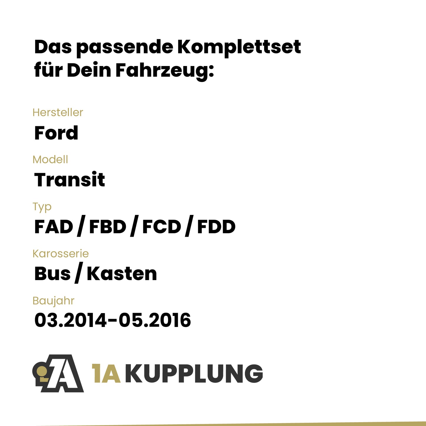 Ford Transit Bus / Kasten 03.2014-05.2016 FAD / FBD / FCD / FDD BRiNK Anhängerkupplung mit JAEGER Elektrosatz
