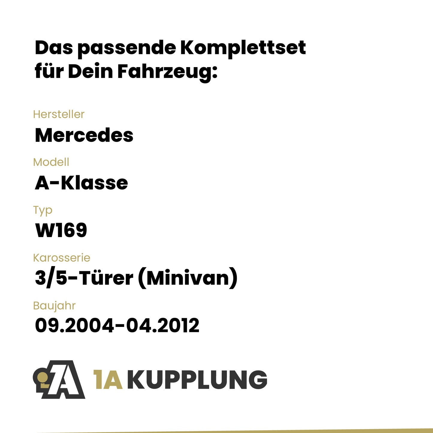 Mercedes A-Klasse 3/5-Türer (Minivan) 09.2004-04.2012 W169 BRiNK Anhängerkupplung mit JAEGER Elektrosatz