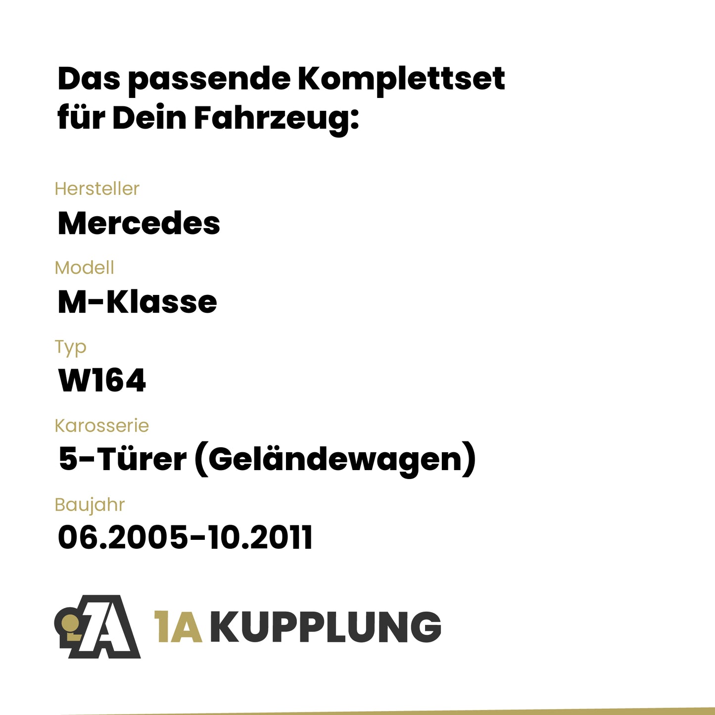 Mercedes M-Klasse 5-Türer (Geländewagen) 06.2005-10.2011 W164 BRiNK Anhängerkupplung mit JAEGER Elektrosatz