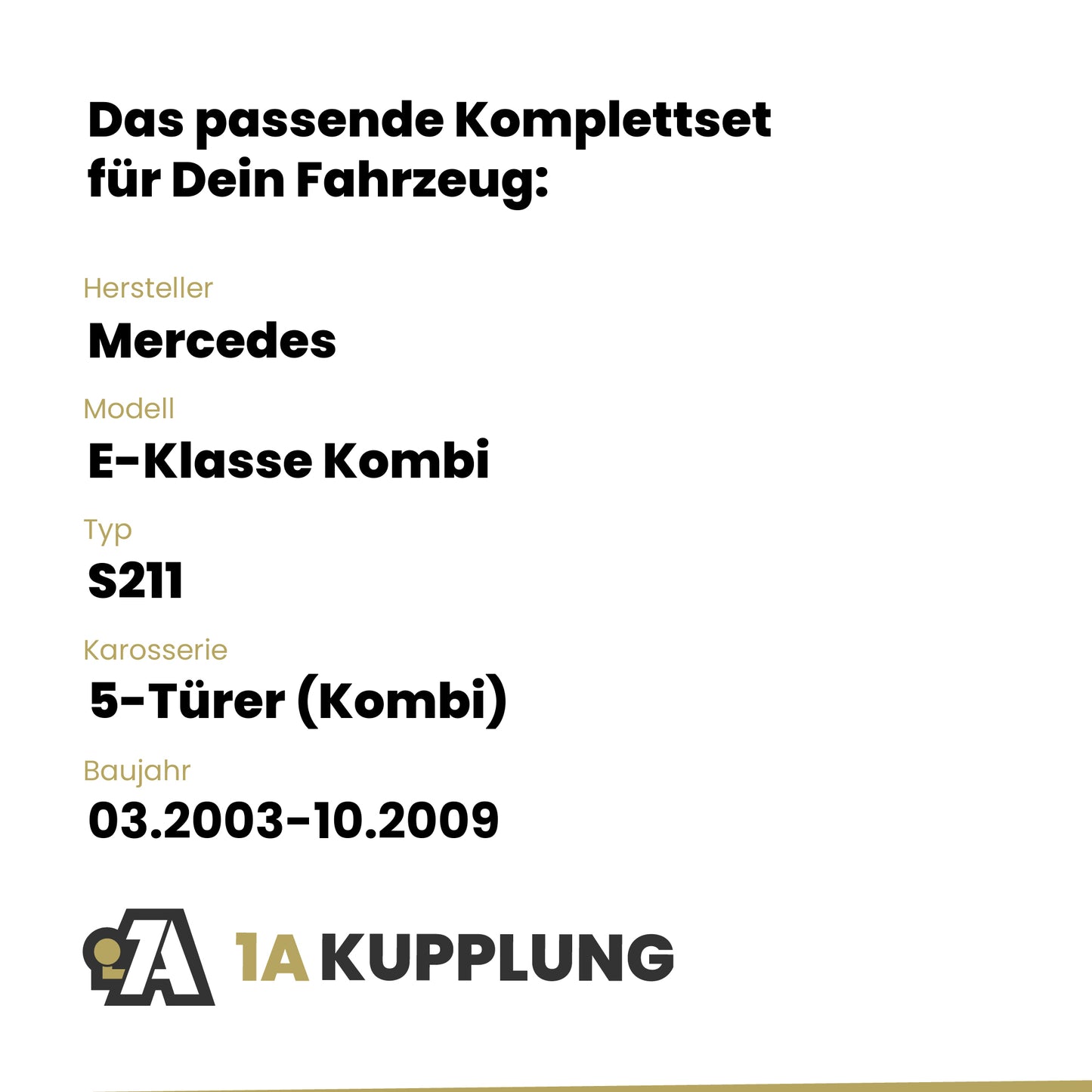 Mercedes E-Klasse Kombi 5-Türer (Kombi) 03.2003-10.2009 S211 BRiNK Anhängerkupplung mit JAEGER Elektrosatz