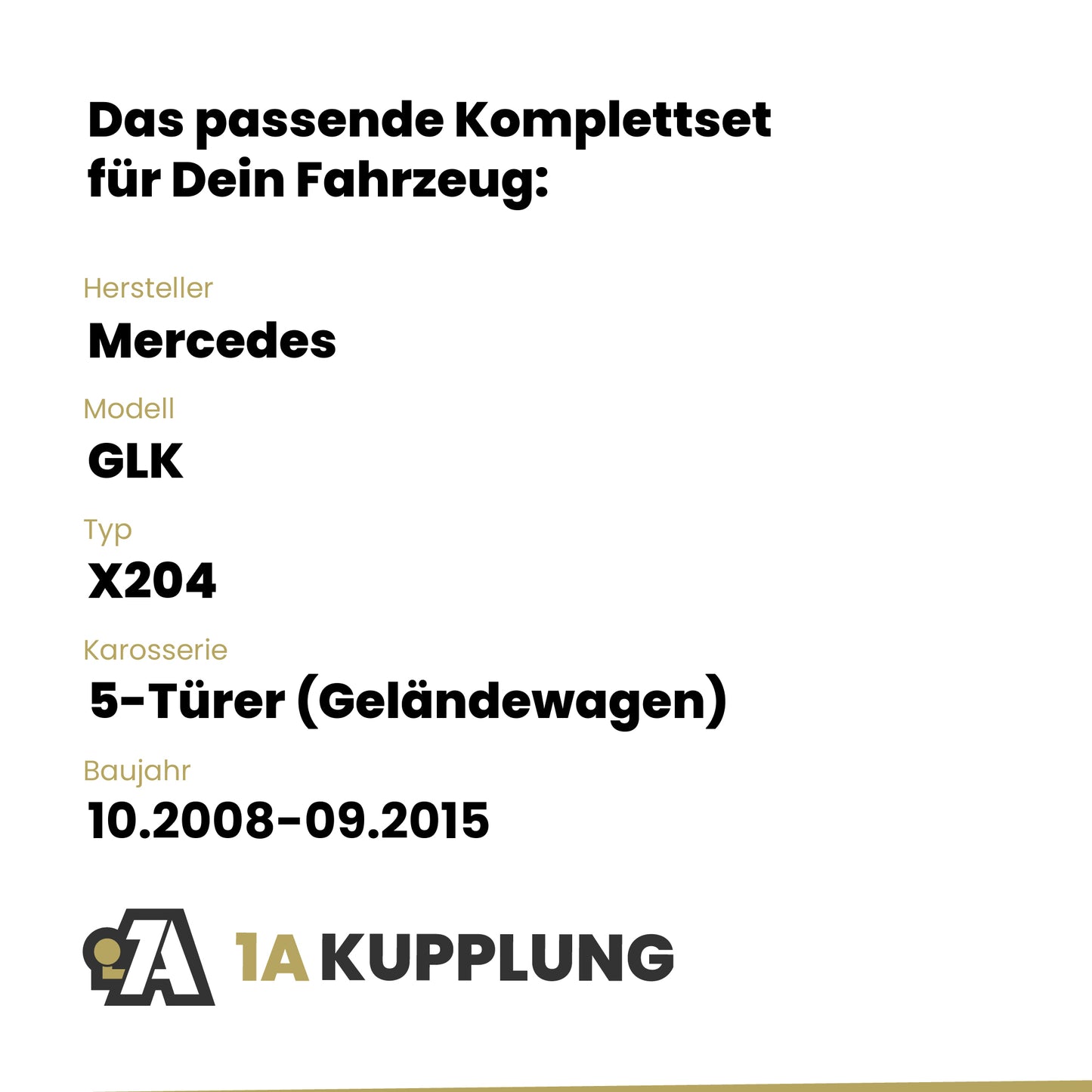 Mercedes GLK 5-Türer (Geländewagen) 07.2008-05.2012 X204 BRiNK Anhängerkupplung mit JAEGER Elektrosatz