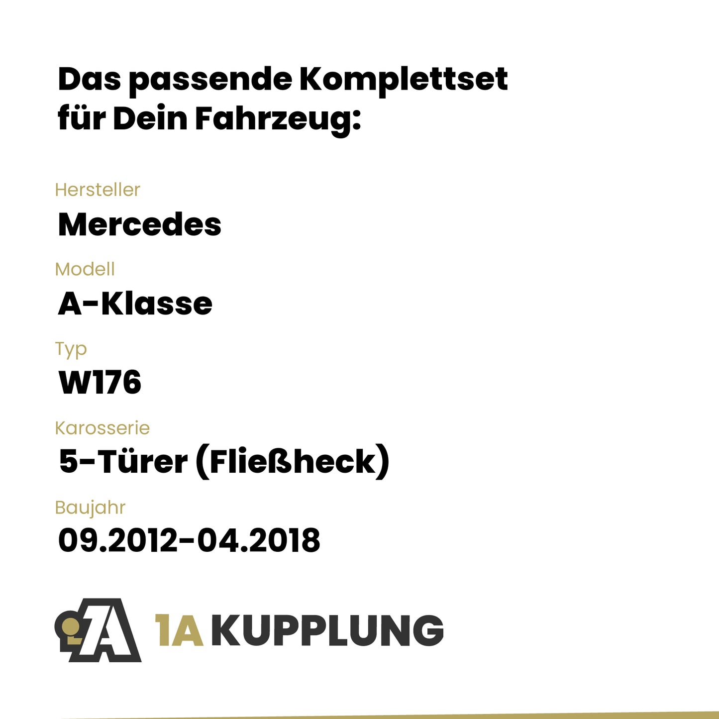 Mercedes A-Klasse 5-Türer (Fließheck) 09.2012-04.2018 W176 BRiNK Anhängerkupplung mit JAEGER Elektrosatz