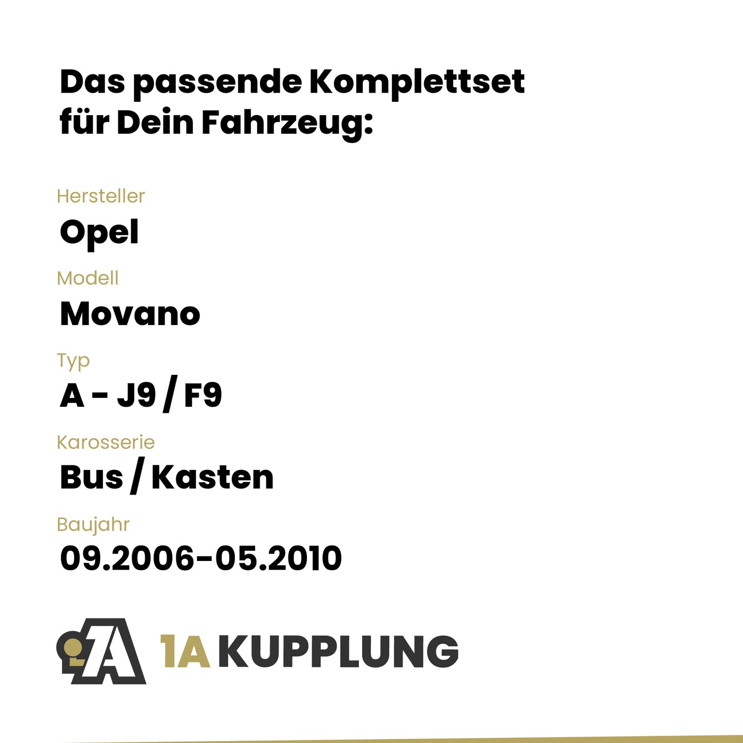 Opel Movano Bus / Kasten 09.2006-05.2010 A - J9 / F9 BRiNK Anhängerkupplung mit JAEGER Elektrosatz