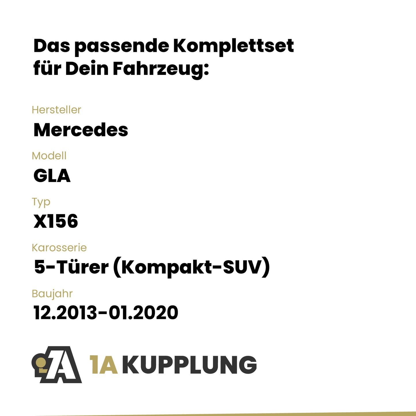 Mercedes GLA 5-Türer (Kompakt-SUV) 12.2013-01.2020 X156 BRiNK Anhängerkupplung mit JAEGER Elektrosatz