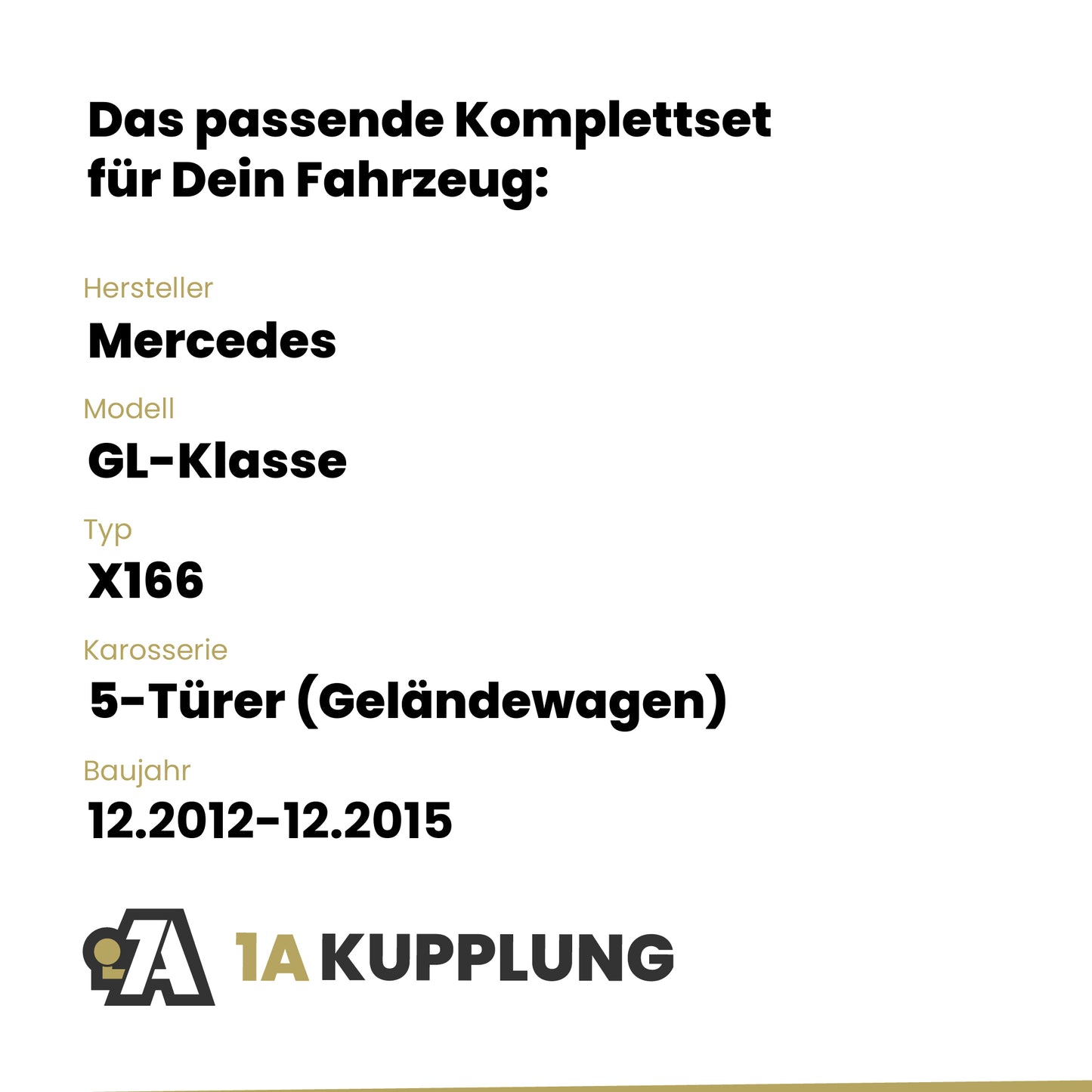 Mercedes GL-Klasse 5-Türer (Geländewagen) 12.2012-12.2015 X166 BRiNK Anhängerkupplung mit JAEGER Elektrosatz