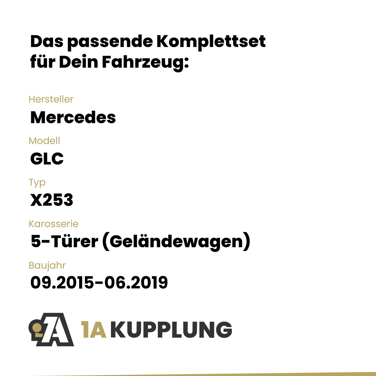 Mercedes GLC 5-Türer (Geländewagen) 09.2015-06.2019 X253 BRiNK Anhängerkupplung mit JAEGER Elektrosatz