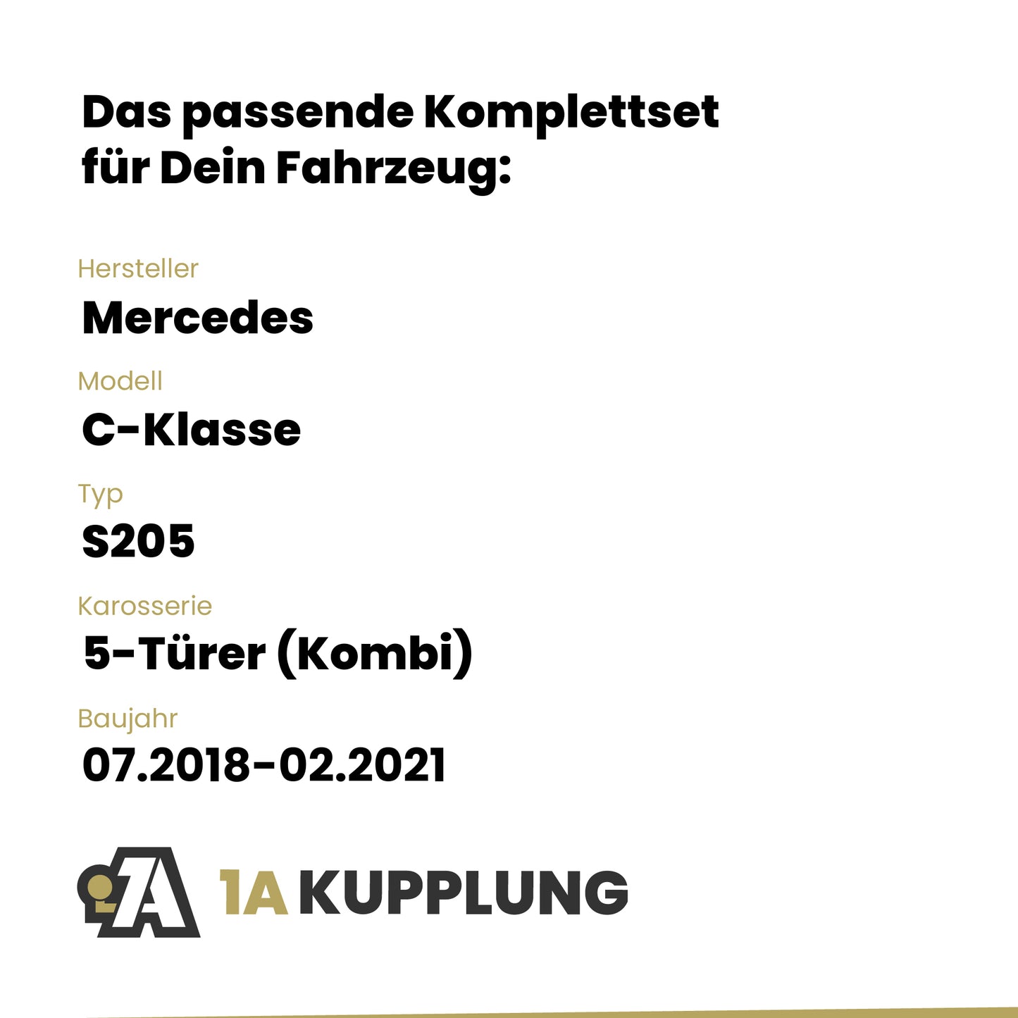 Mercedes C-Klasse 5-Türer (Kombi) 07.2018-02.2021 S205 BRiNK Anhängerkupplung mit JAEGER Elektrosatz