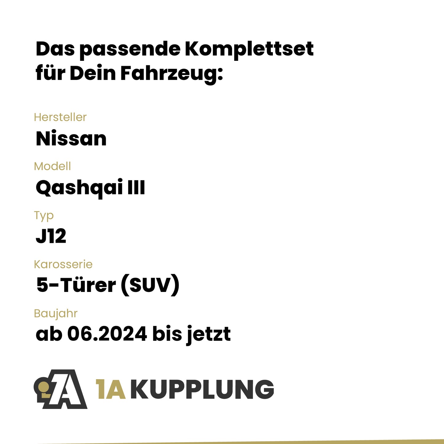 Nissan Qashqai III 5-Türer (SUV) ab 06.2024 J12 ORIS Anhängerkupplung mit JAEGER Elektrosatz