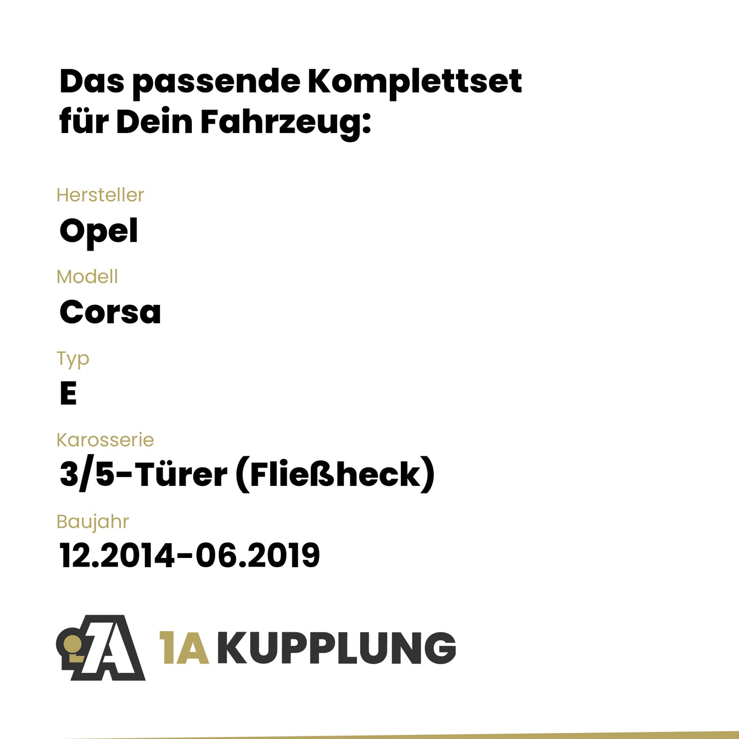 Opel Corsa 3/5-Türer (Fließheck) 12.2014-06.2019 E BRiNK Anhängerkupplung mit JAEGER Elektrosatz