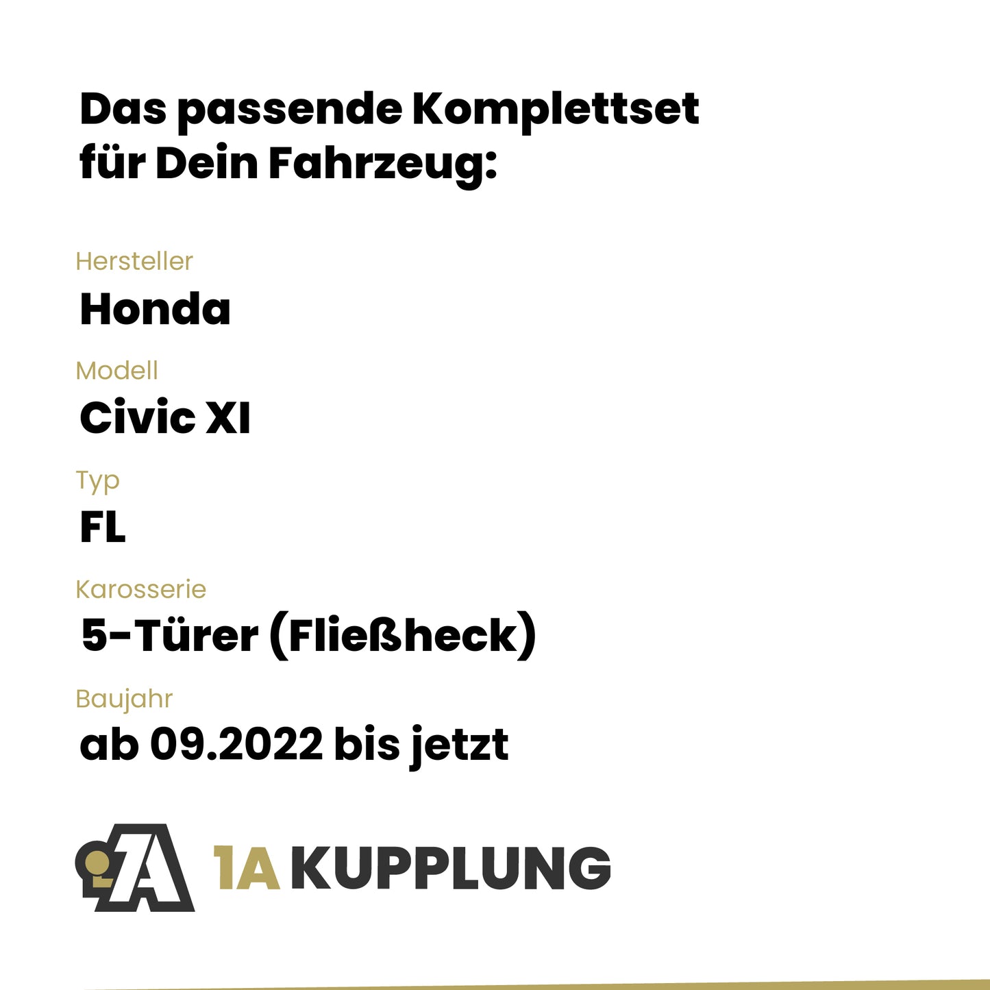 Honda Civic XI 5-Türer (Fließheck) ab 09.2022 FL BRiNK Anhängerkupplung mit JAEGER Elektrosatz