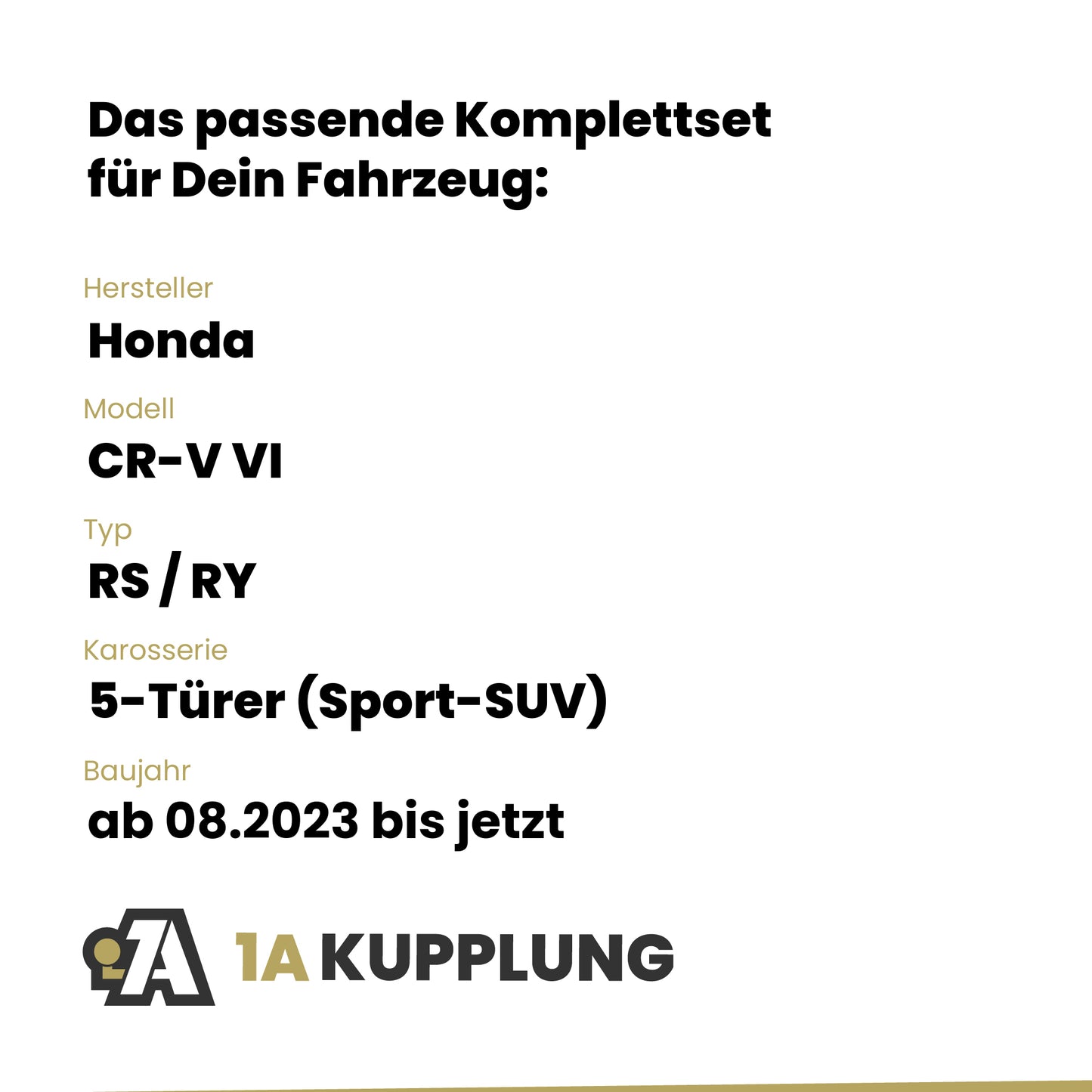 Honda CR-V VI 5-Türer (Sport-SUV) ab 08.2023 RS / RY BRiNK Anhängerkupplung mit JAEGER Elektrosatz