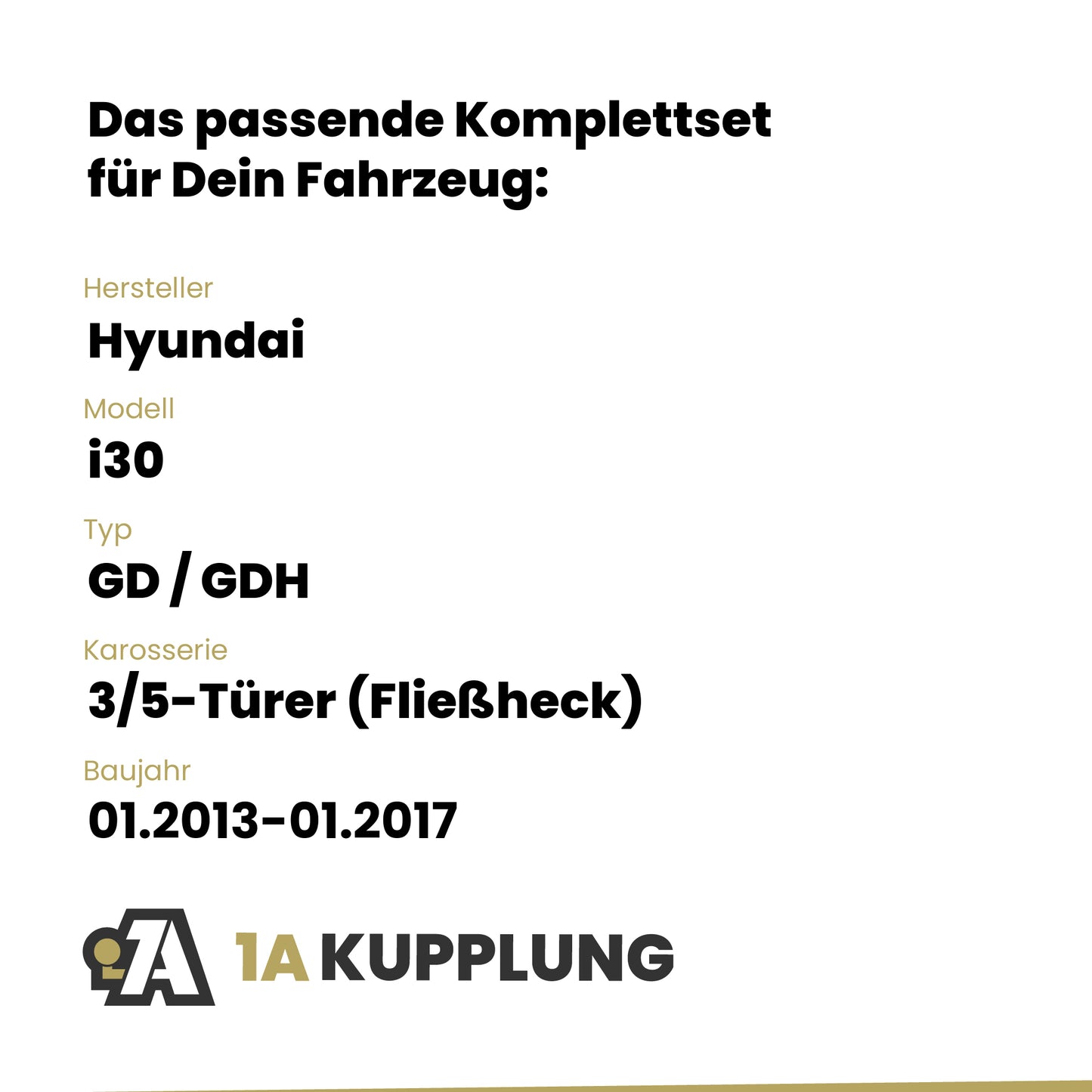 Hyundai i30 3/5-Türer (Fließheck) 01.2013-01.2017 GD / GDH BRiNK Anhängerkupplung mit JAEGER Elektrosatz