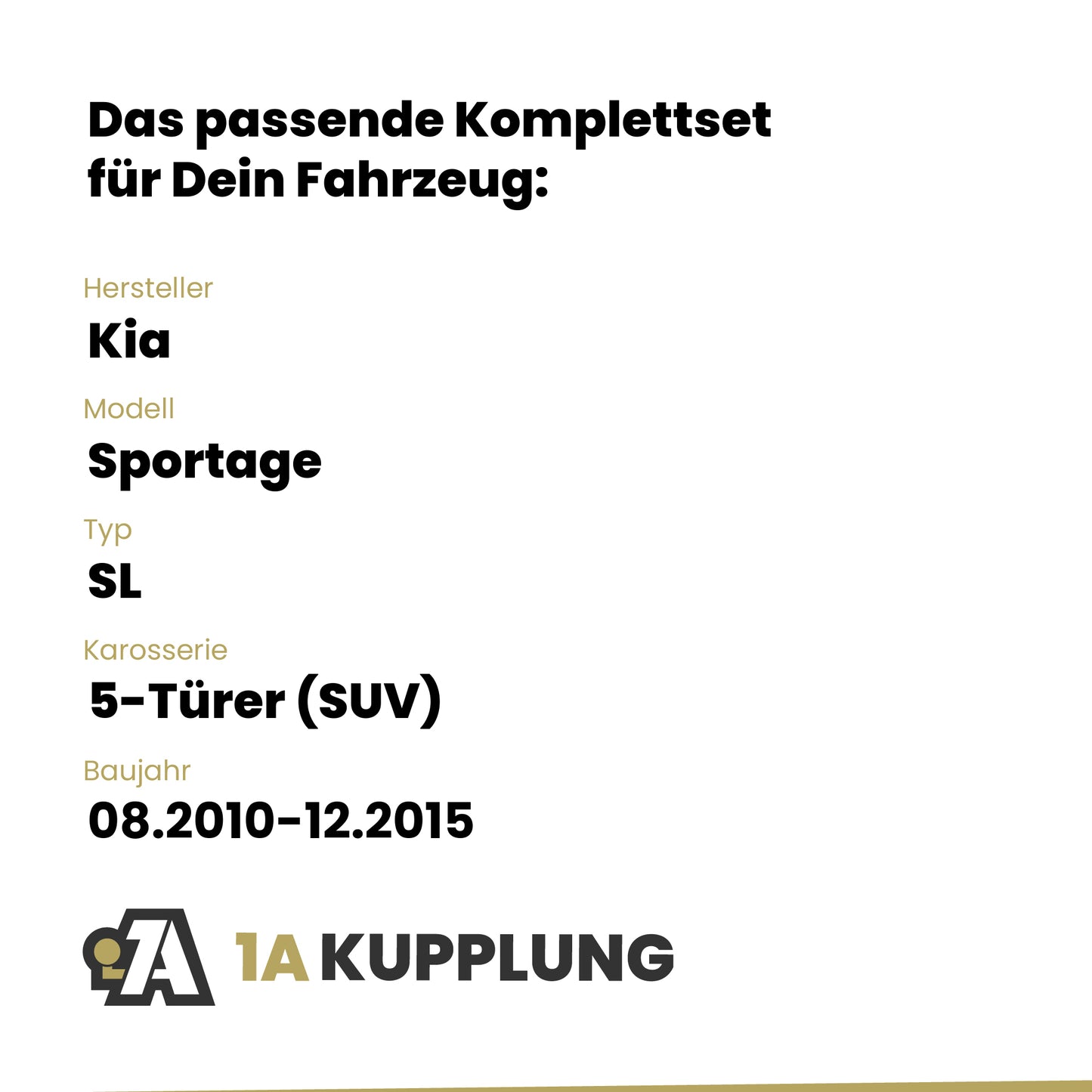 Kia Sportage 5-Türer (SUV) 08.2010-12.2015 SL BRiNK Anhängerkupplung mit JAEGER Elektrosatz