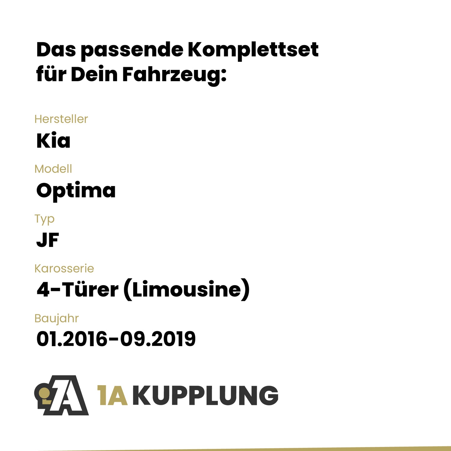 Kia Optima 4-Türer (Limousine) 01.2016-09.2019 JF BRiNK Anhängerkupplung mit JAEGER Elektrosatz