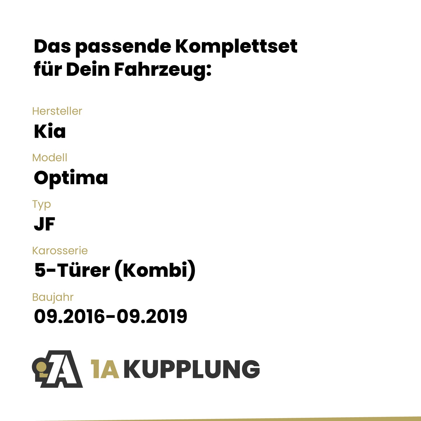 Kia Optima 5-Türer (Kombi) 09.2016-09.2019 JF BRiNK Anhängerkupplung mit JAEGER Elektrosatz