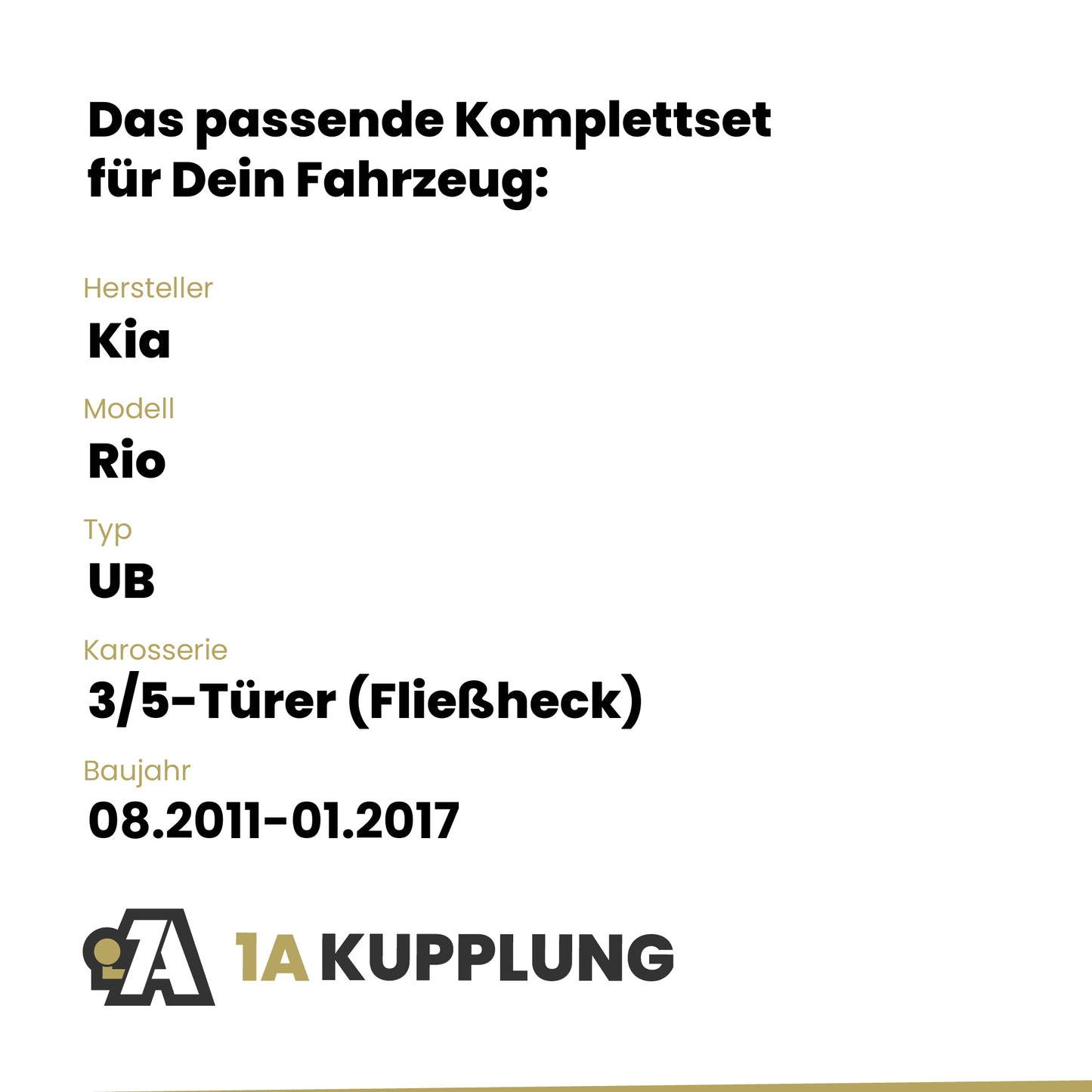 Kia Rio 3/5-Türer (Fließheck) 08.2011-01.2017 UB BRiNK Anhängerkupplung mit JAEGER Elektrosatz