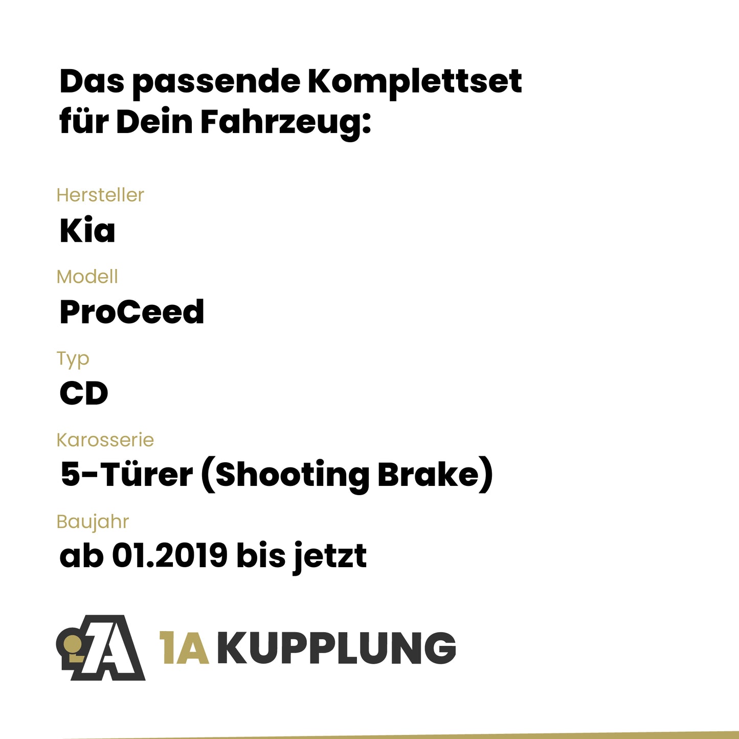 Kia ProCeed 5-Türer (Shooting Brake) ab 01.2019 CD BRiNK Anhängerkupplung mit JAEGER Elektrosatz