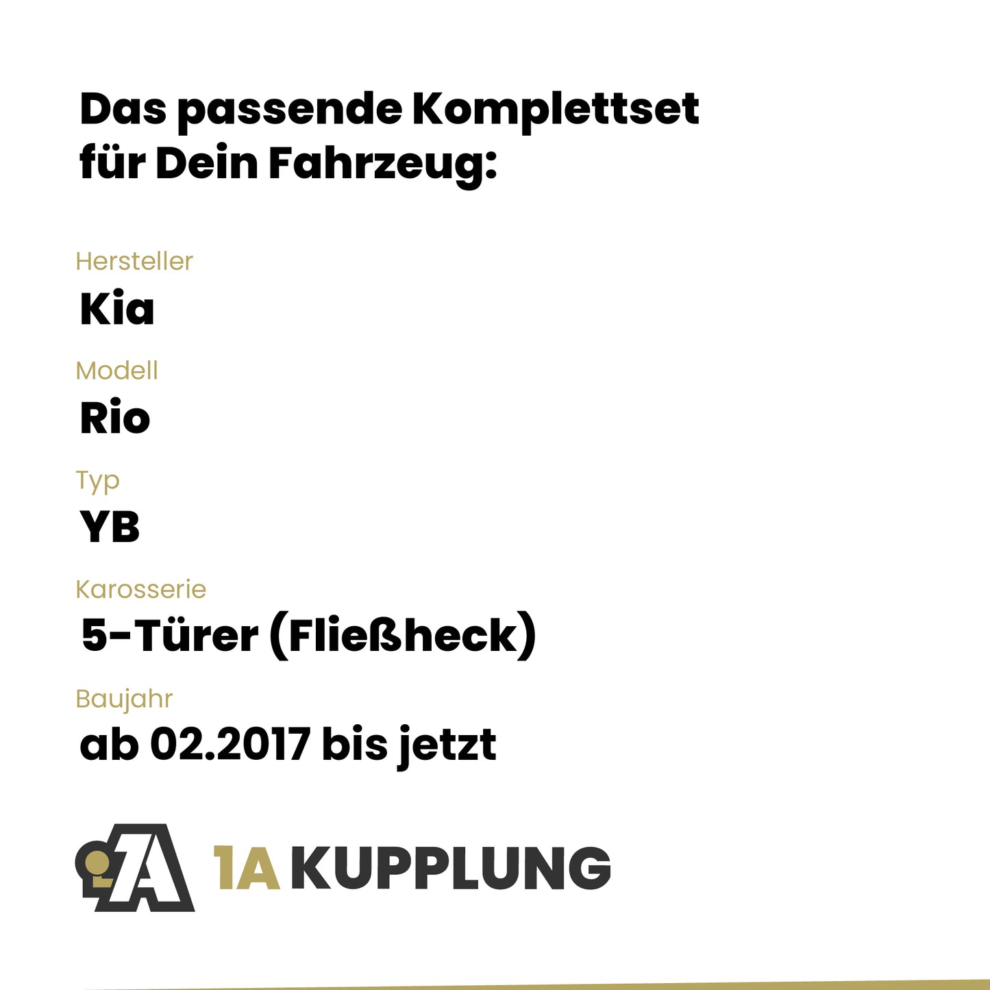 Kia Rio 5-Türer (Fließheck) ab 02.2017 YB BRiNK Anhängerkupplung mit JAEGER Elektrosatz