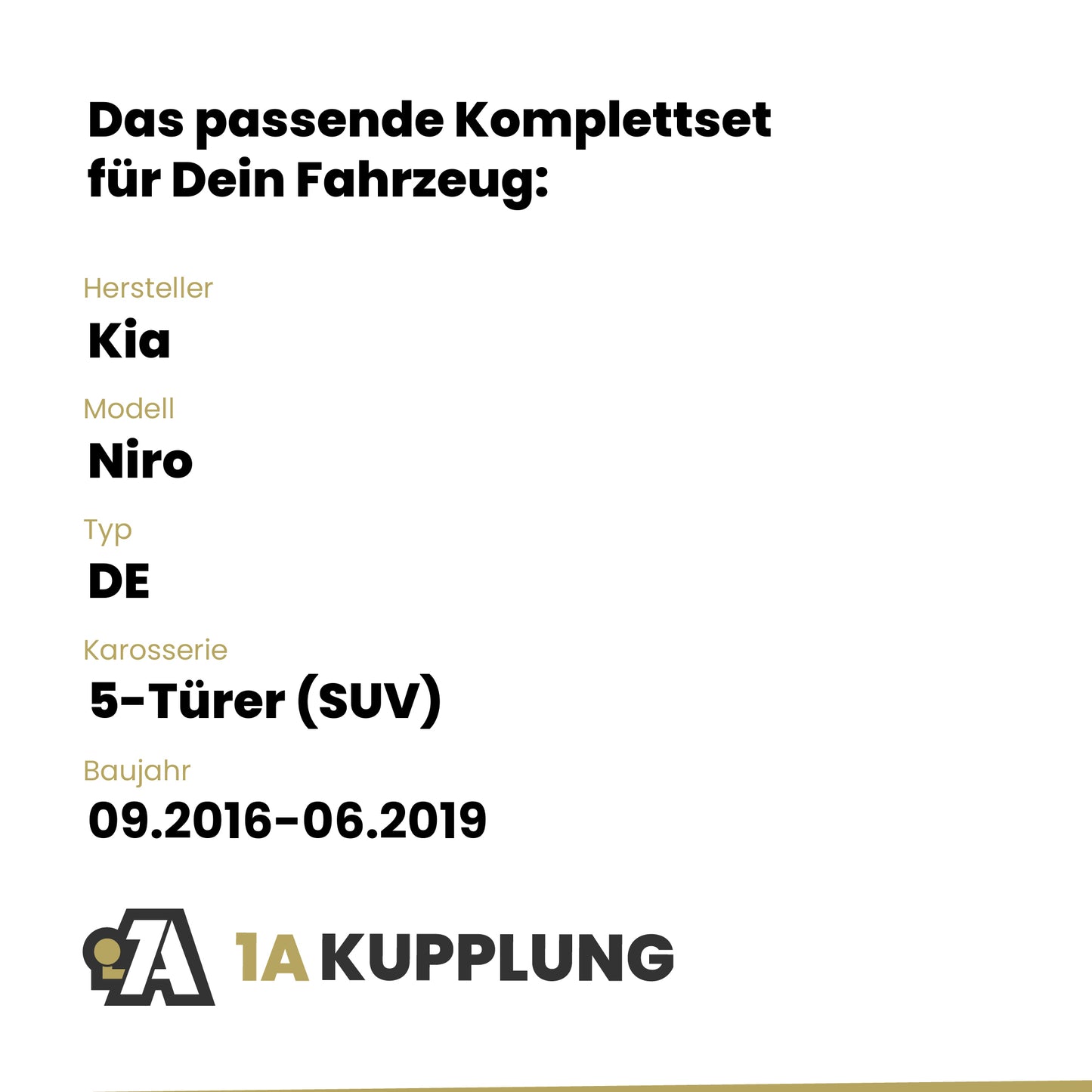 Kia Niro 5-Türer (SUV) 09.2016-06.2019 DE BRiNK Anhängerkupplung mit JAEGER Elektrosatz
